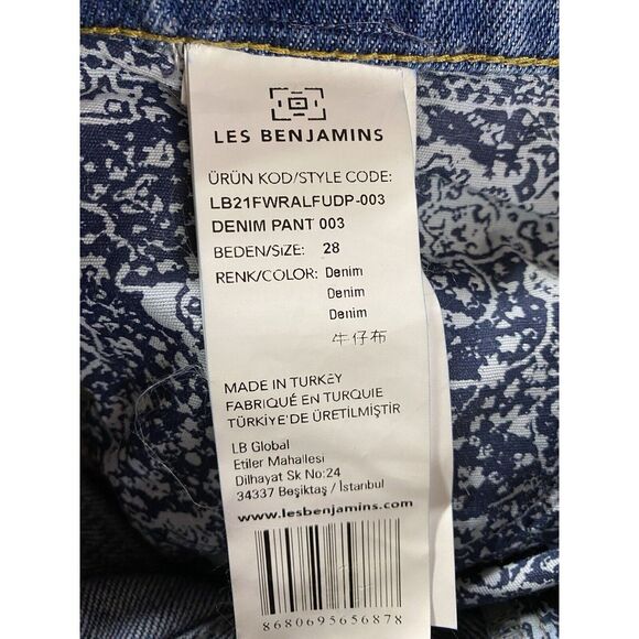 Les‎ Benjamins Denim Jeans Woman's 31x31.5 Tagged (28) Embroidered Spell Out - Picture 12 of 14